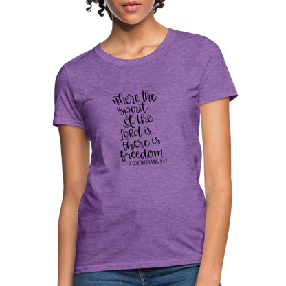 2 Corinthians 3:17 - Women's T-Shirt - purple heather