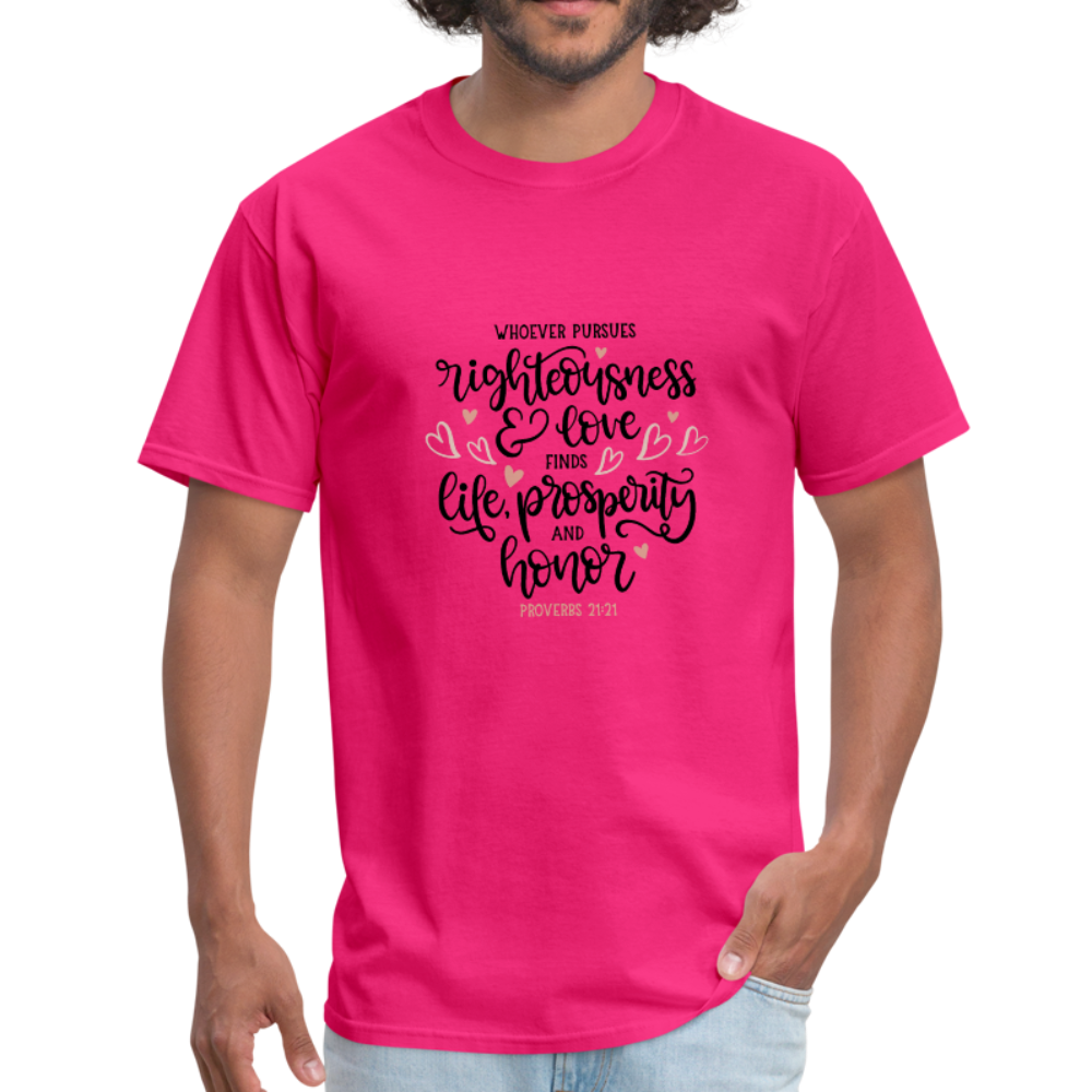 Proverbs 21:21 - Men's T-Shirt - fuchsia