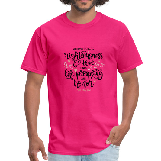 Proverbs 21:21 - Men's T-Shirt - fuchsia