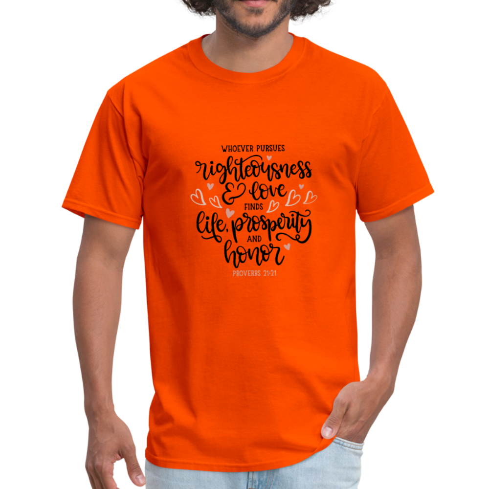 Proverbs 21:21 - Men's T-Shirt - orange