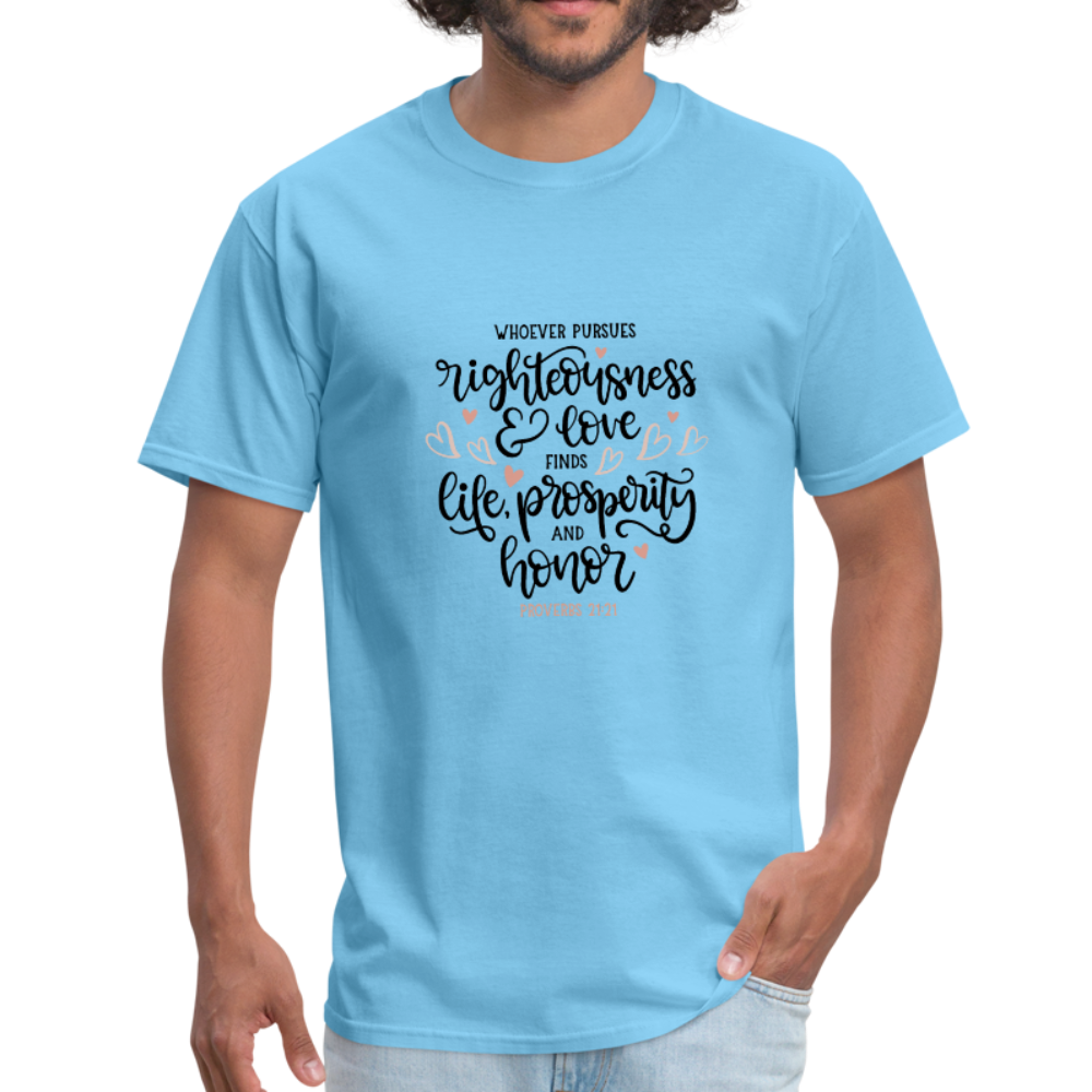 Proverbs 21:21 - Men's T-Shirt - aquatic blue