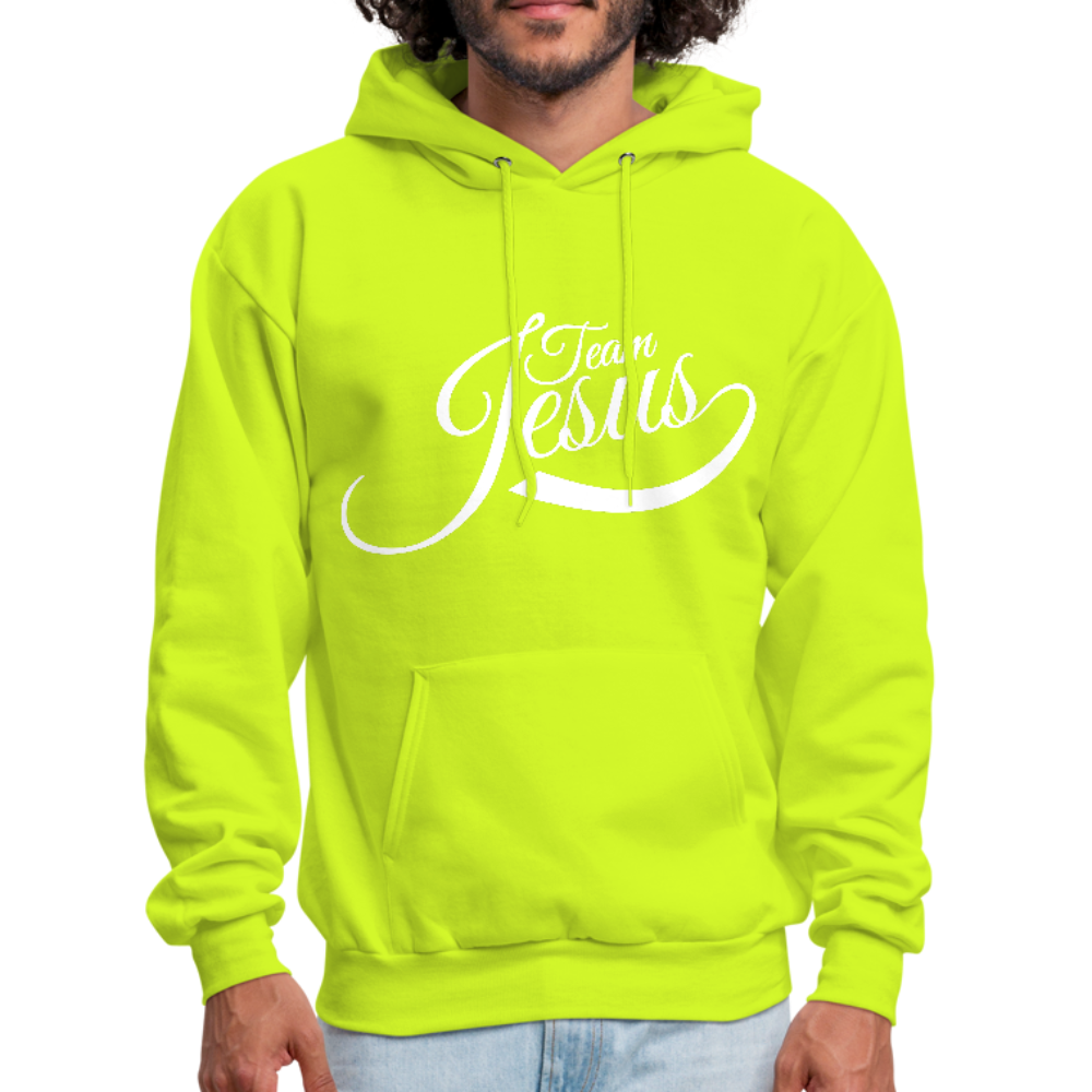 Team Jesus - White - Men's Hoodie - safety green