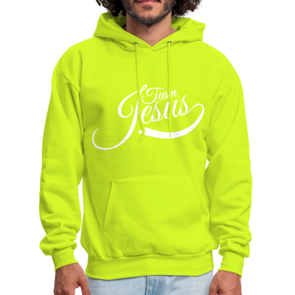 Team Jesus - White - Men's Hoodie - safety green