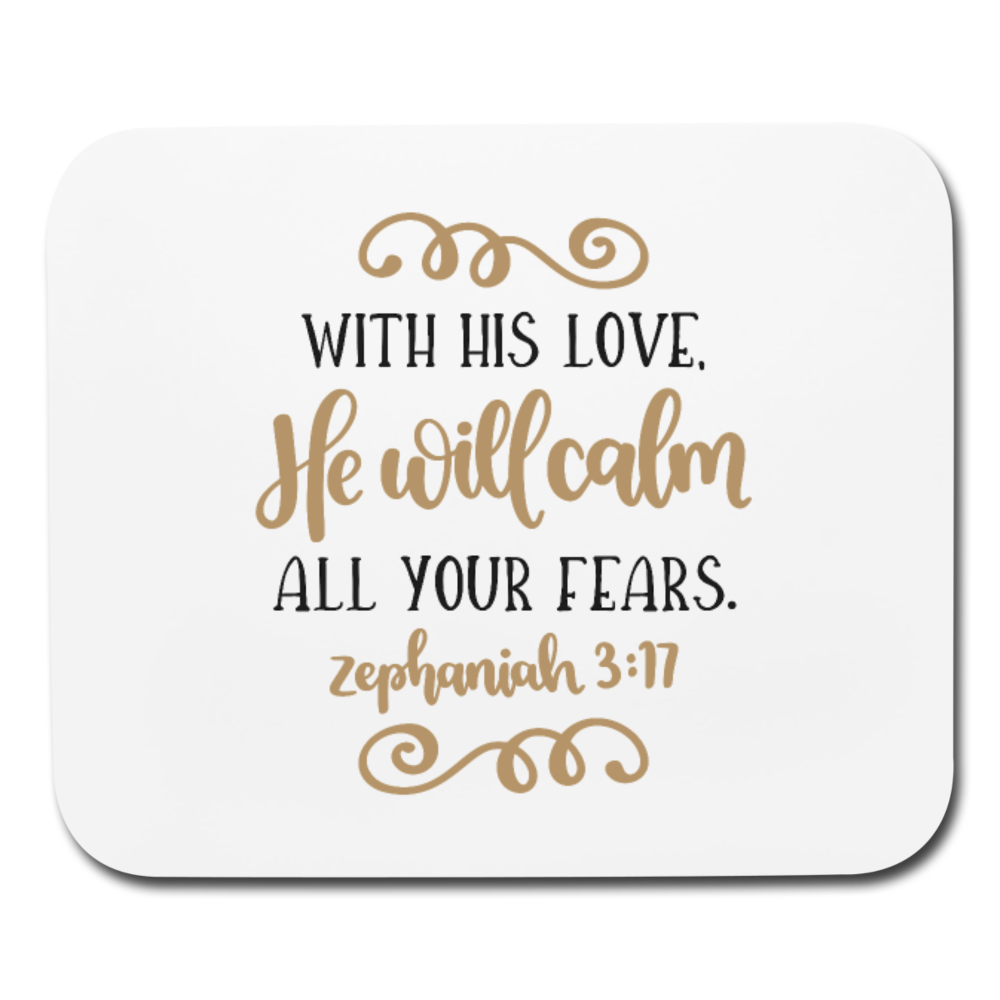Zephaniah 3:17 - Mousepad - Horizontal - white