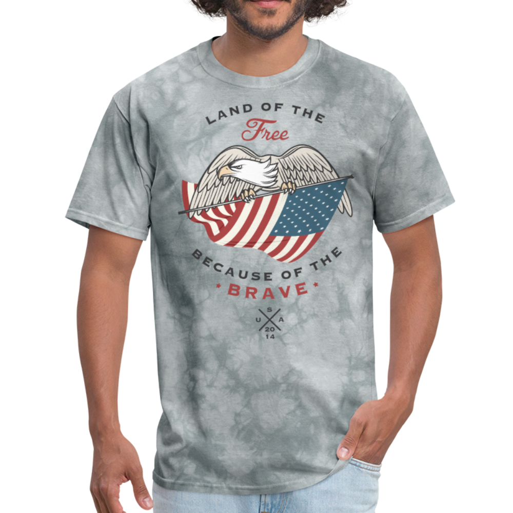 Land Of The Free - Men's T-Shirt - grey tie dye