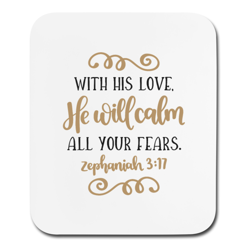 Zephaniah 3:17 - Mousepad - Vertical - white