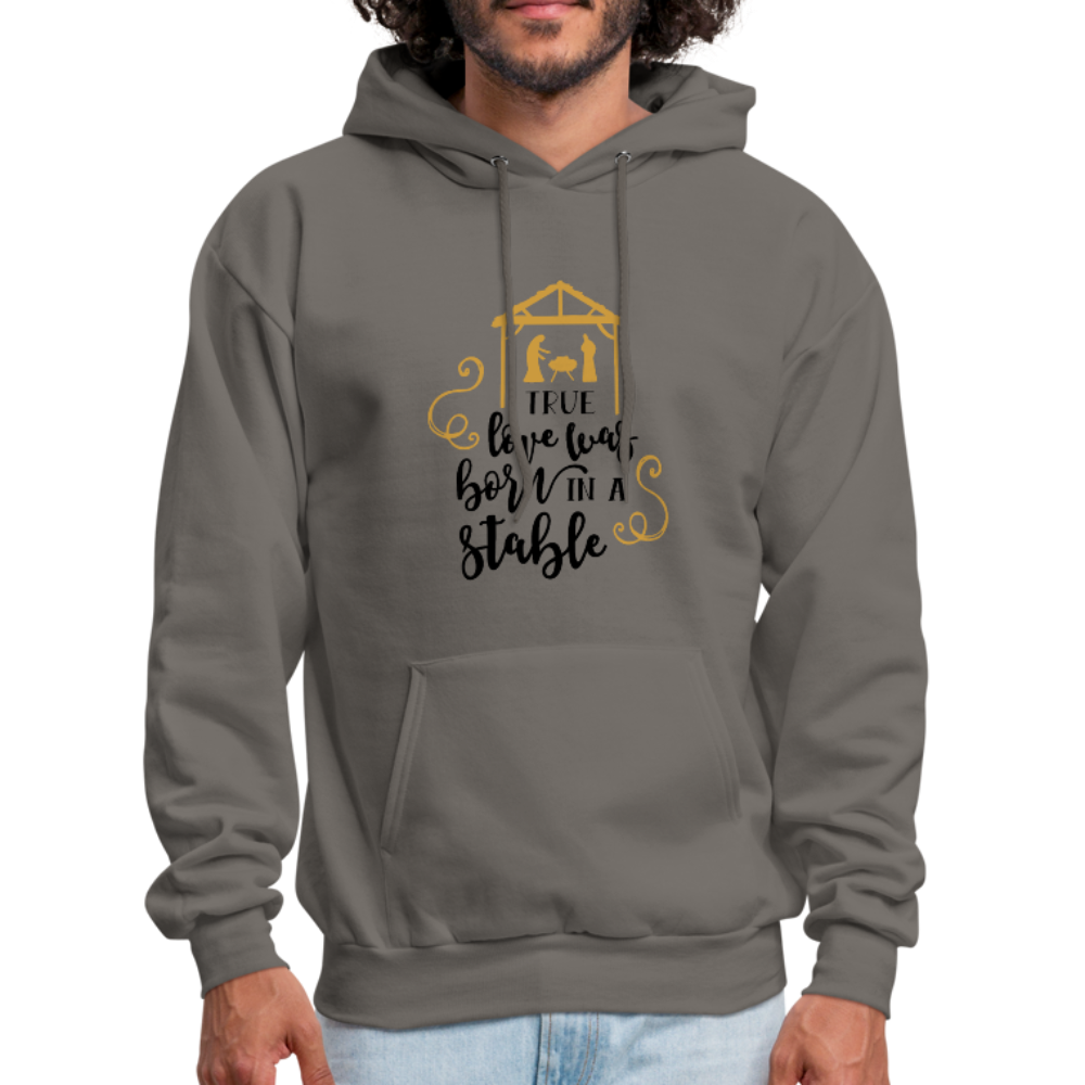 True Love Was Born In A Stable - Men's Hoodie - asphalt gray