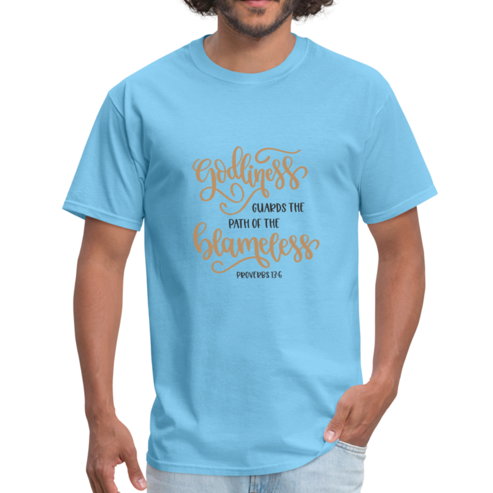 Proverbs 13:6 - Men's T-Shirt - aquatic blue