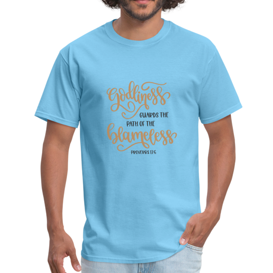 Proverbs 13:6 - Men's T-Shirt - aquatic blue