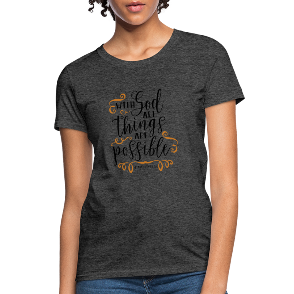 Matthew 19:26 - Women's T-Shirt - heather black