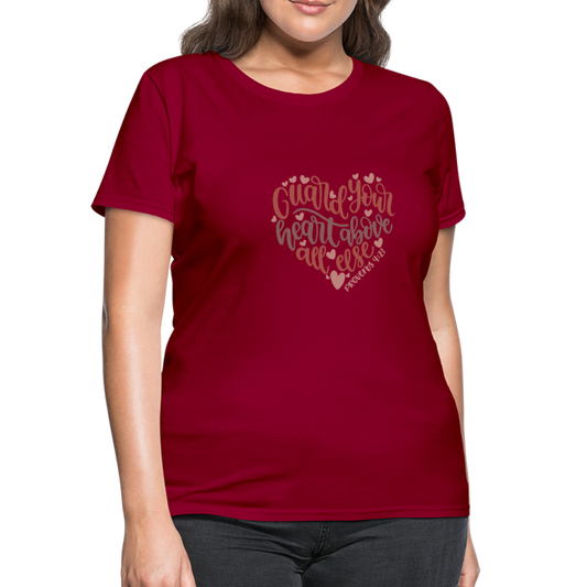 Proverbs 4:23 - Women's T-Shirt - dark red