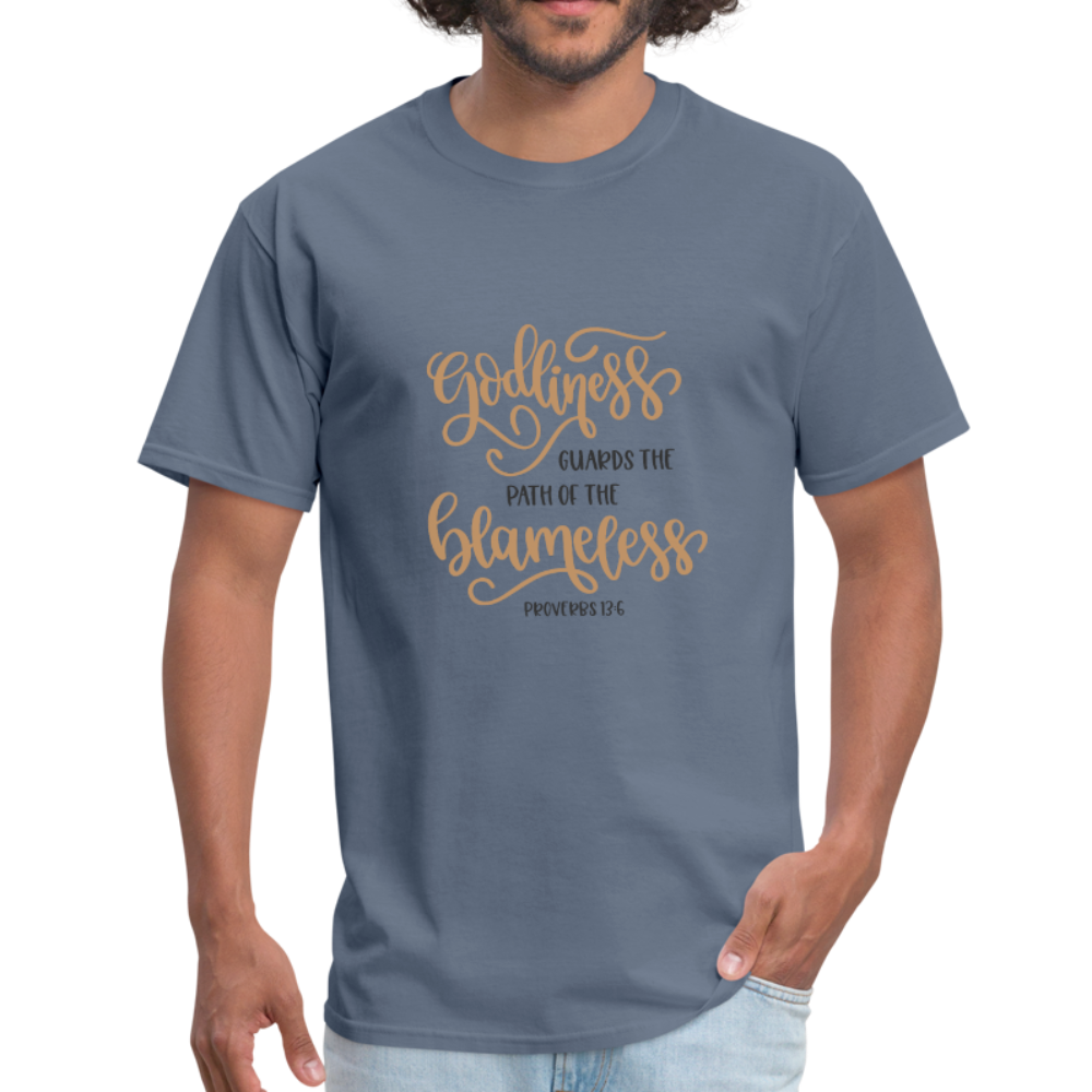 Proverbs 13:6 - Men's T-Shirt - denim
