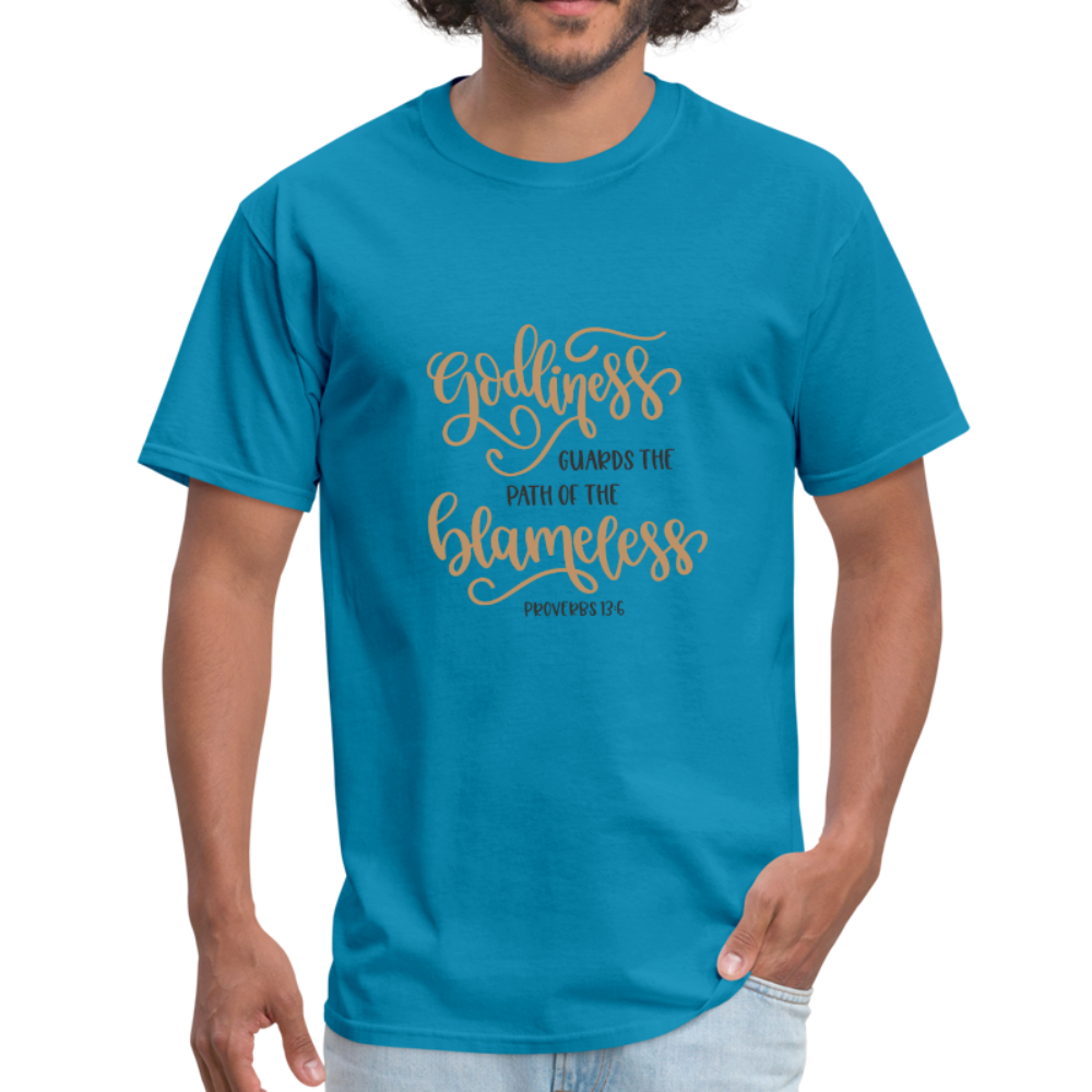 Proverbs 13:6 - Men's T-Shirt - turquoise