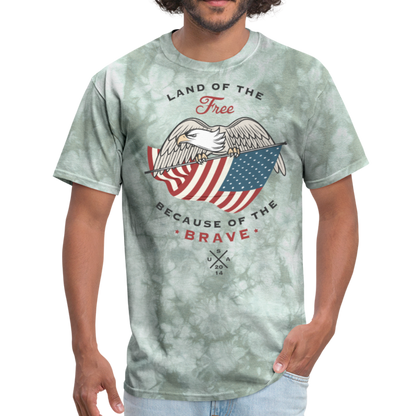 Land Of The Free - Men's T-Shirt - military green tie dye