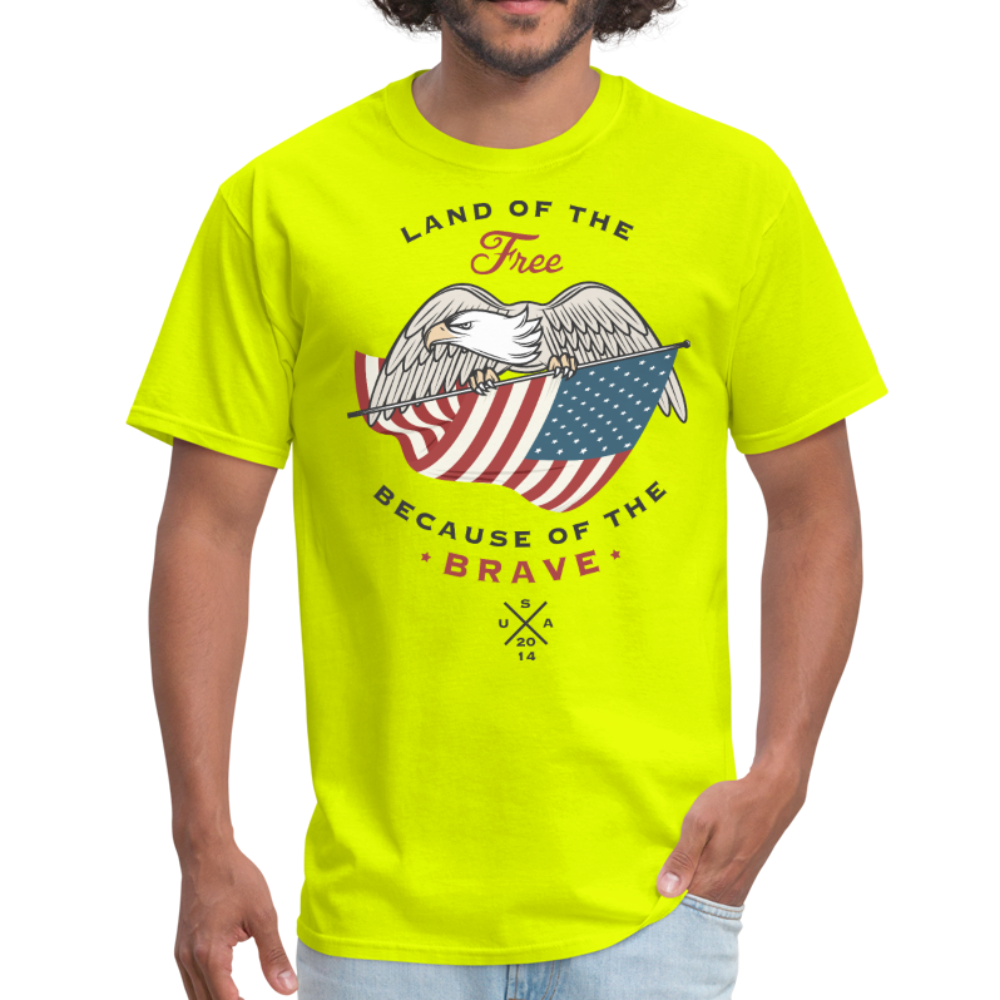 Land Of The Free - Men's T-Shirt - safety green