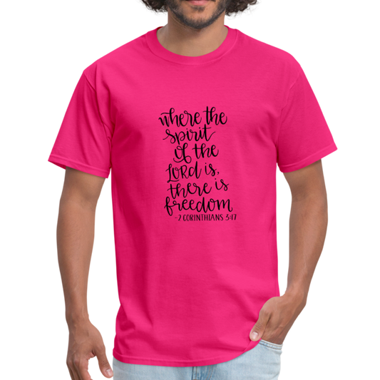2 Corinthians 3:17 - Men's T-Shirt - fuchsia