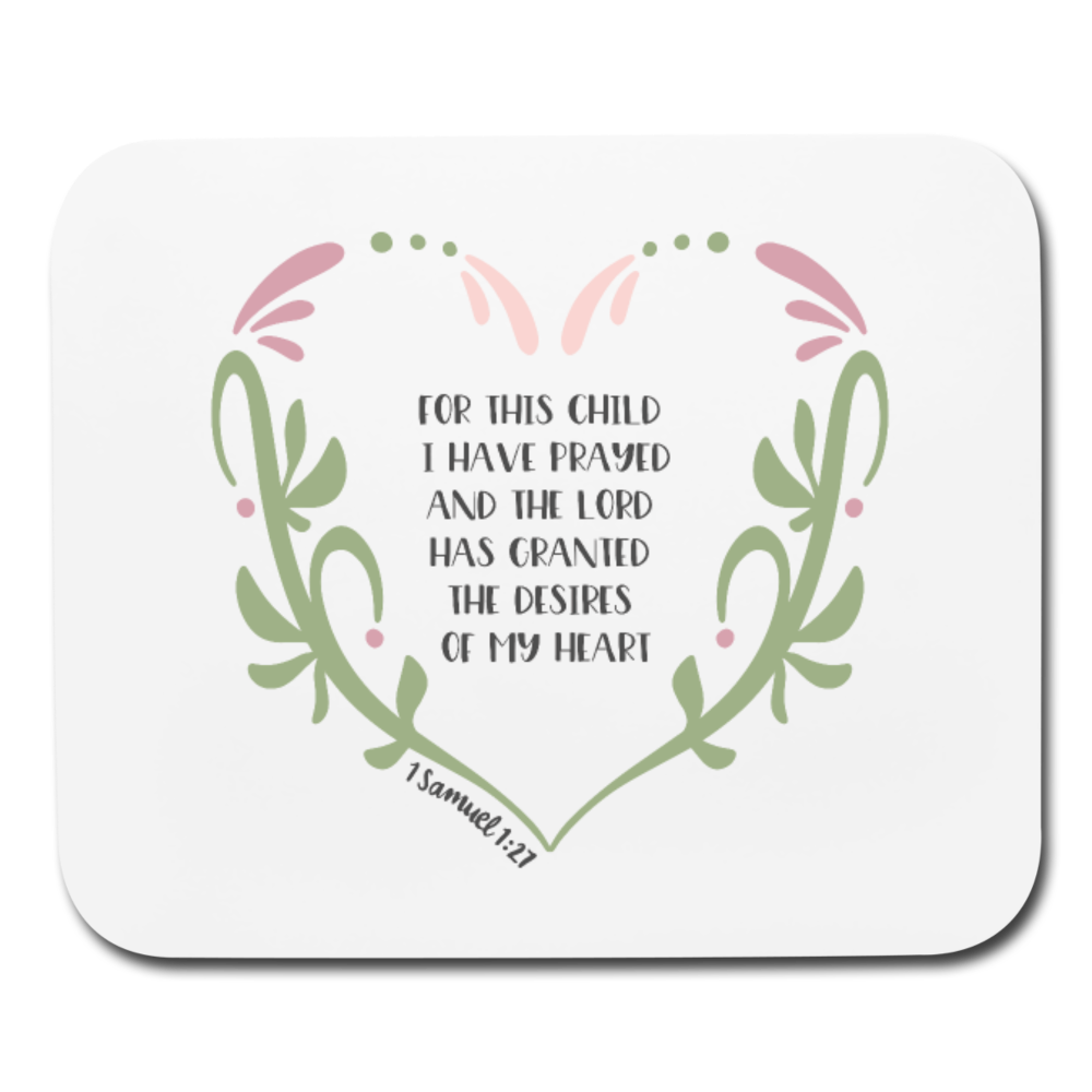 1 Samuel 1:27 - Mousepad - Horizontal - white