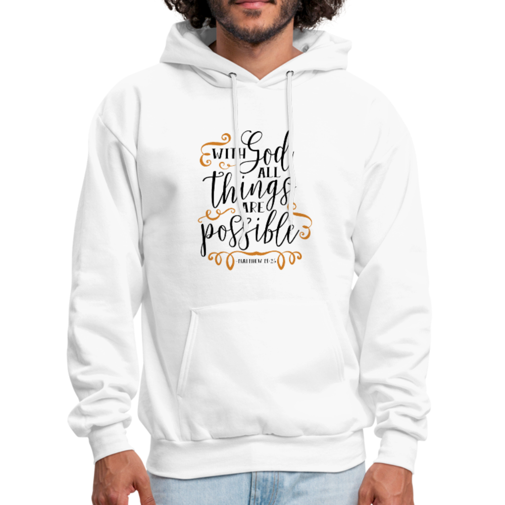 Matthew 19:26 - Men's Hoodie - white