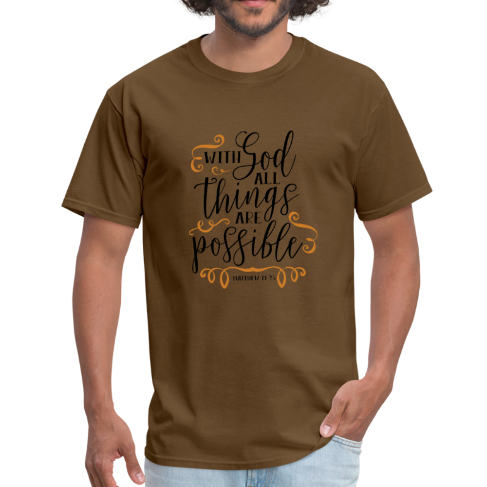 Matthew 19:26 - Men's T-Shirt - brown
