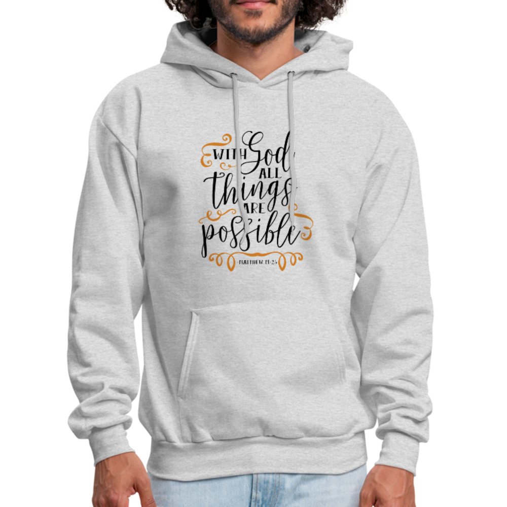 Matthew 19:26 - Men's Hoodie - ash