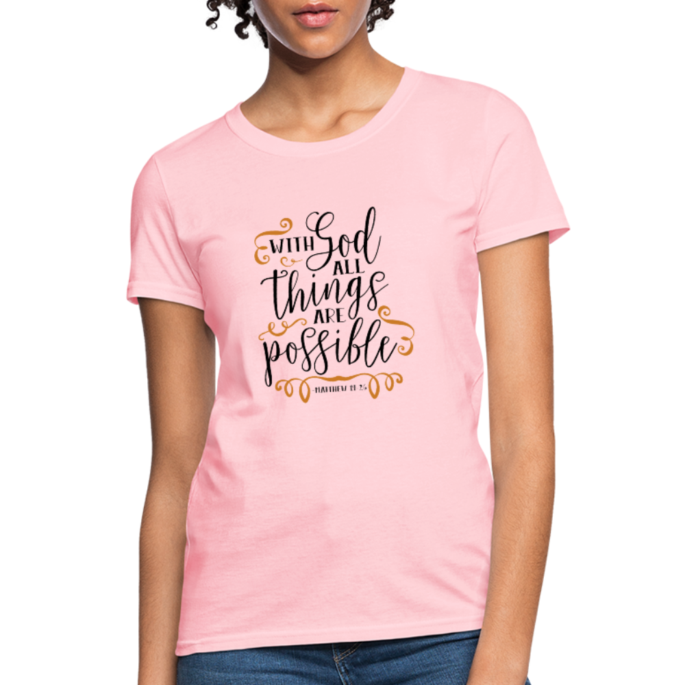 Matthew 19:26 - Women's T-Shirt - pink