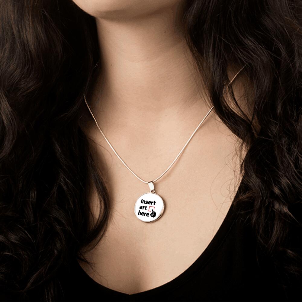 C.D. Personalized Silver Circle Pendant