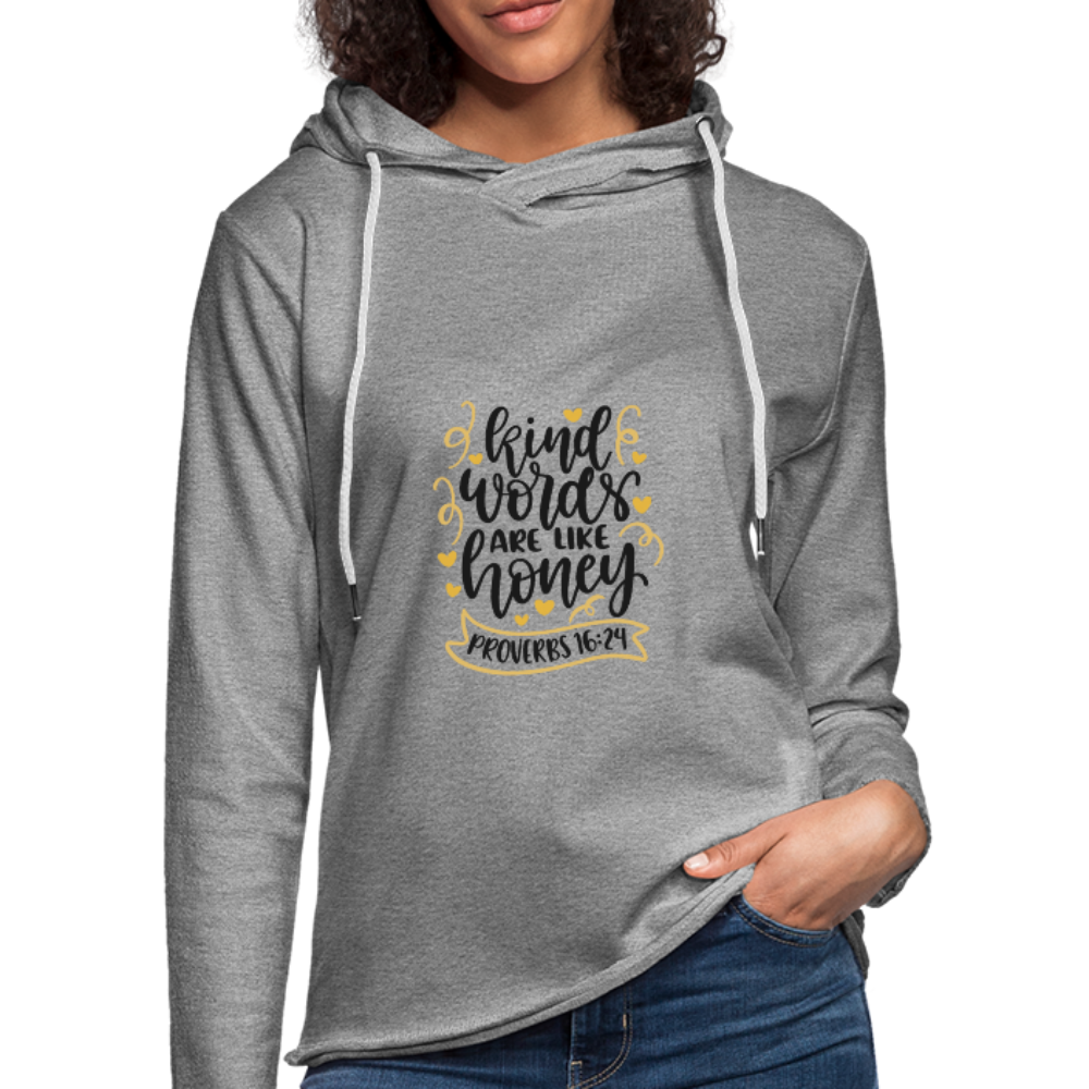 Proverbs 16:24 - Lightweight Terry Hoodie - heather gray