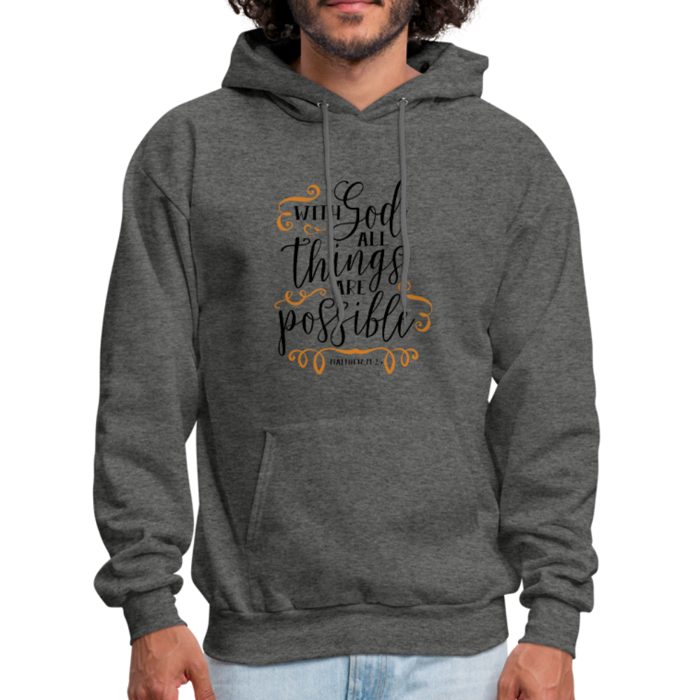 Matthew 19:26 - Men's Hoodie - charcoal gray