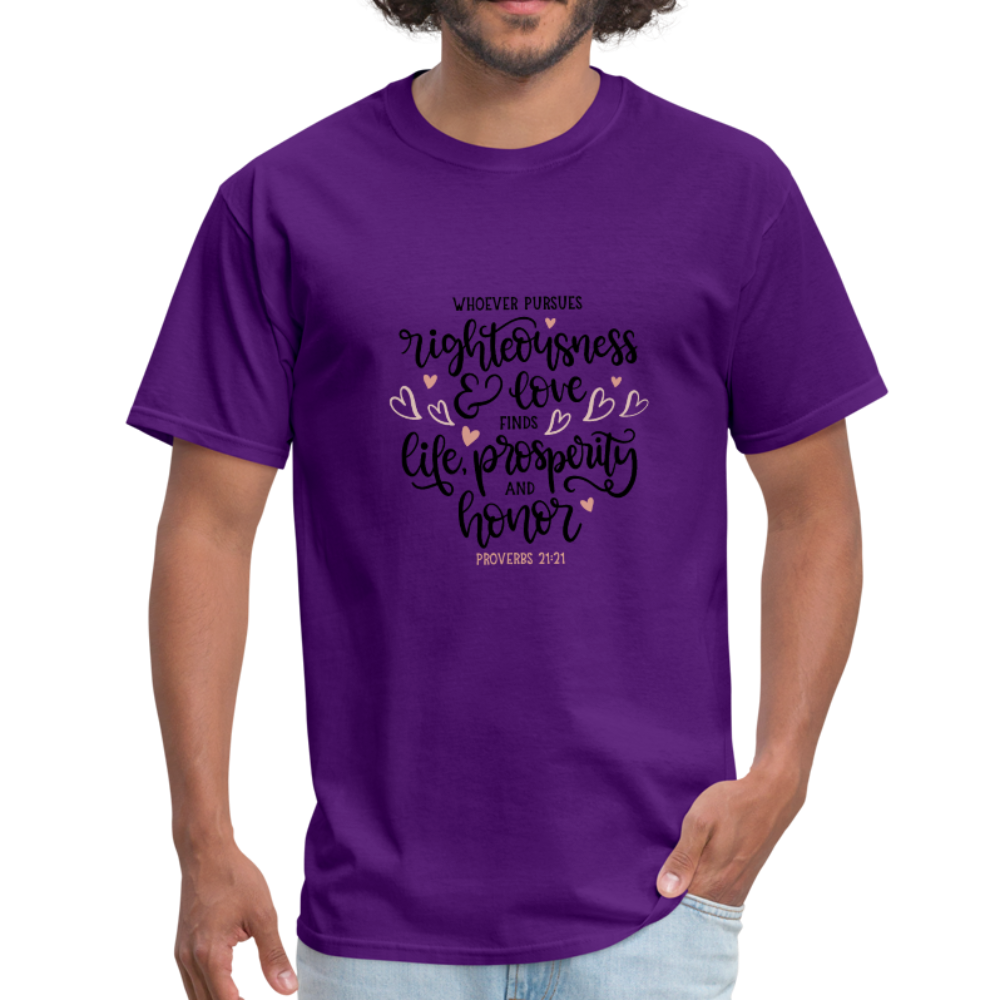 Proverbs 21:21 - Men's T-Shirt - purple