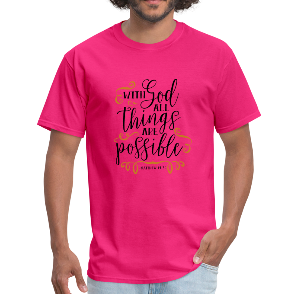 Matthew 19:26 - Men's T-Shirt - fuchsia