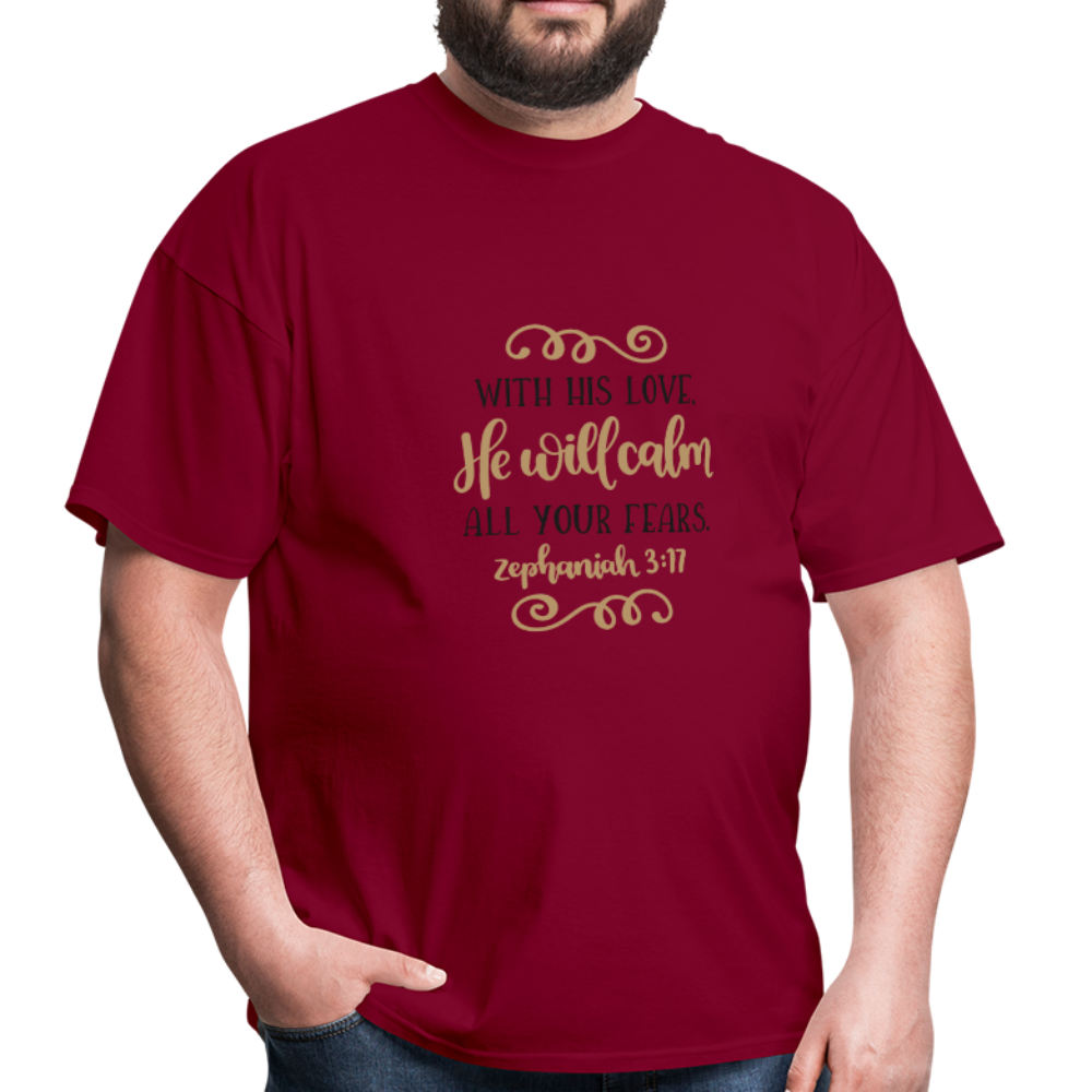 Zephaniah 3:17 - Men's T-Shirt - burgundy