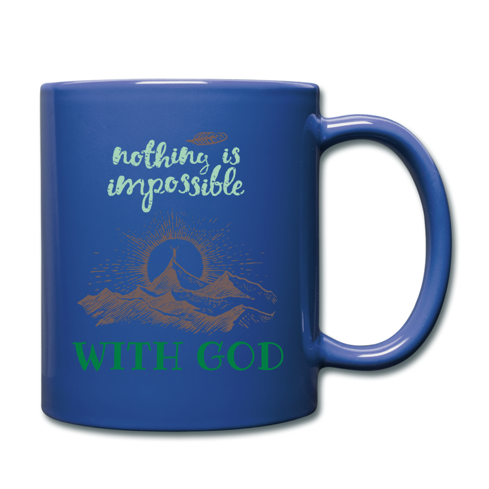 Nothing Is Impossible With God - Full Color Mug - royal blue