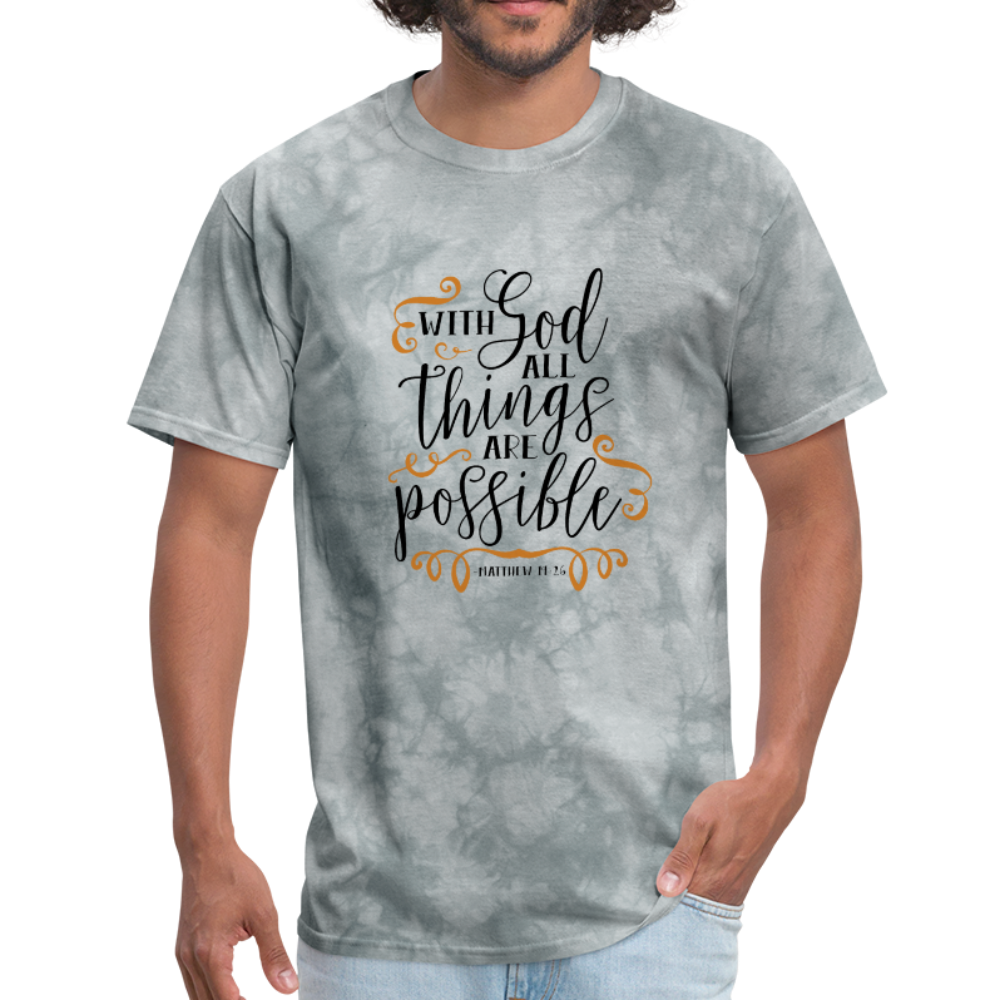 Matthew 19:26 - Men's T-Shirt - grey tie dye
