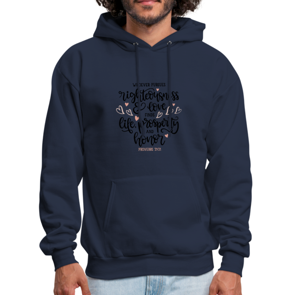Proverbs 21:21 - Men's Hoodie - navy