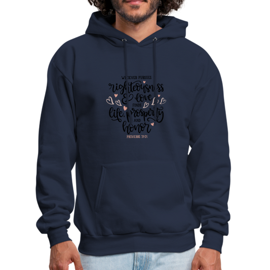 Proverbs 21:21 - Men's Hoodie - navy