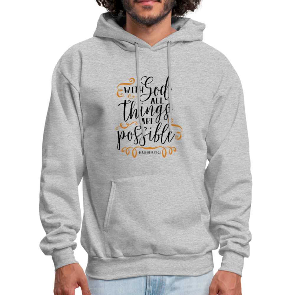 Matthew 19:26 - Men's Hoodie - heather gray