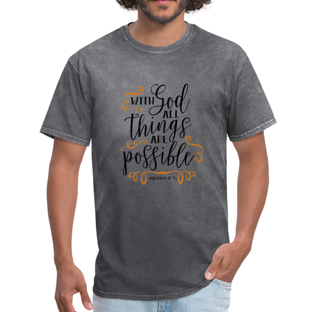 Matthew 19:26 - Men's T-Shirt - mineral charcoal gray
