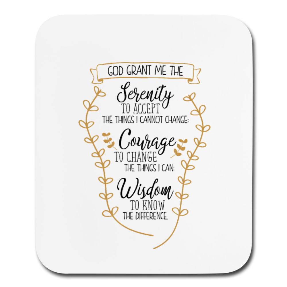 Serenity Prayer - Mousepad - Vertical - white