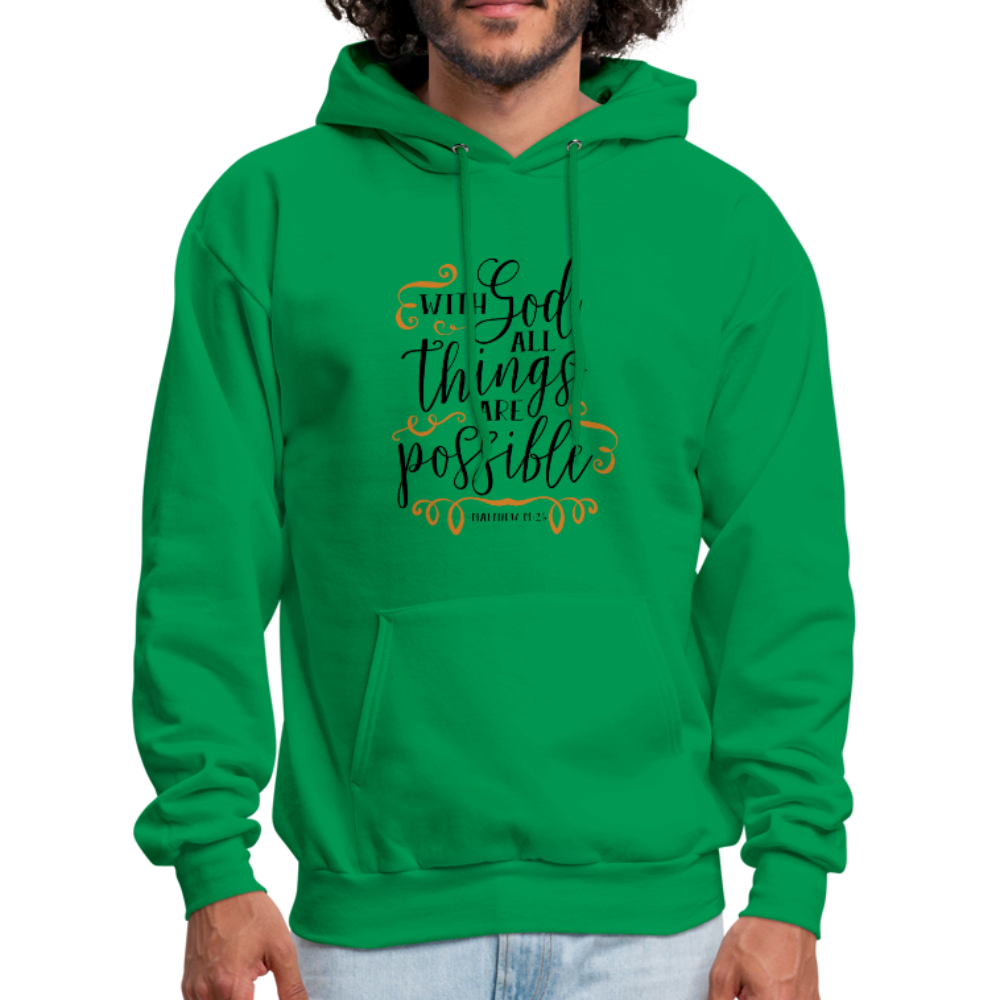 Matthew 19:26 - Men's Hoodie - kelly green