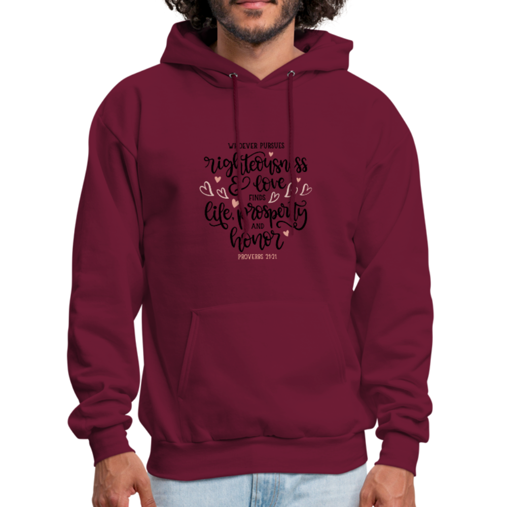 Proverbs 21:21 - Men's Hoodie - burgundy