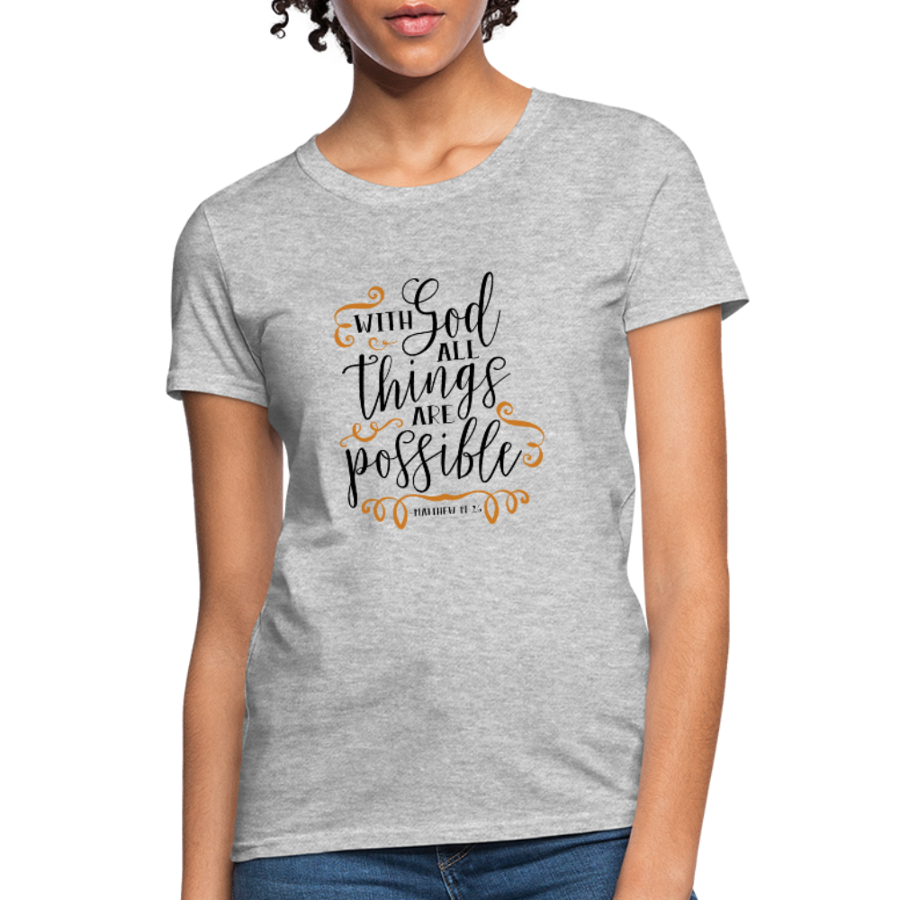 Matthew 19:26 - Women's T-Shirt - heather gray