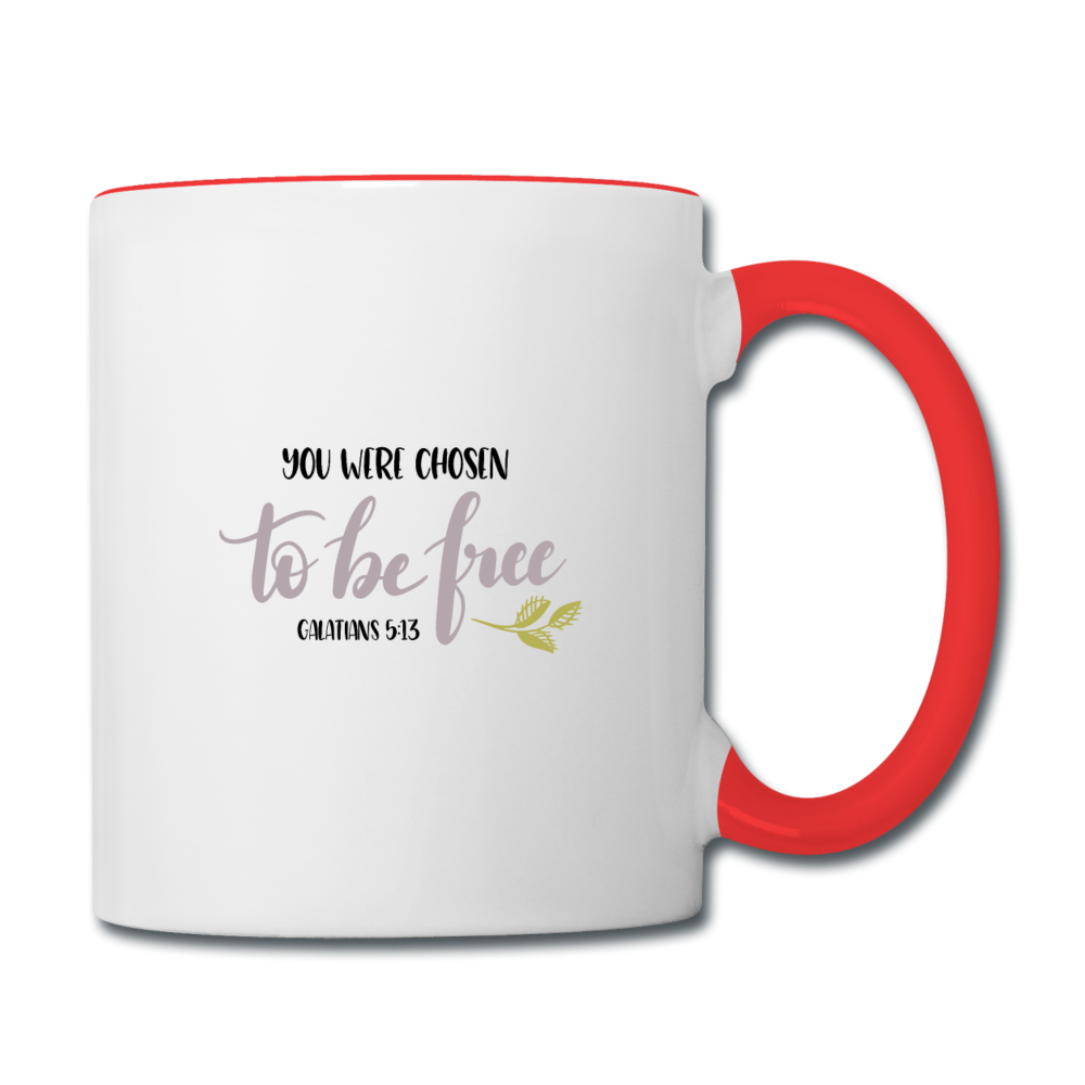 Galatians 5:13 - Contrast Coffee Mug - white/red