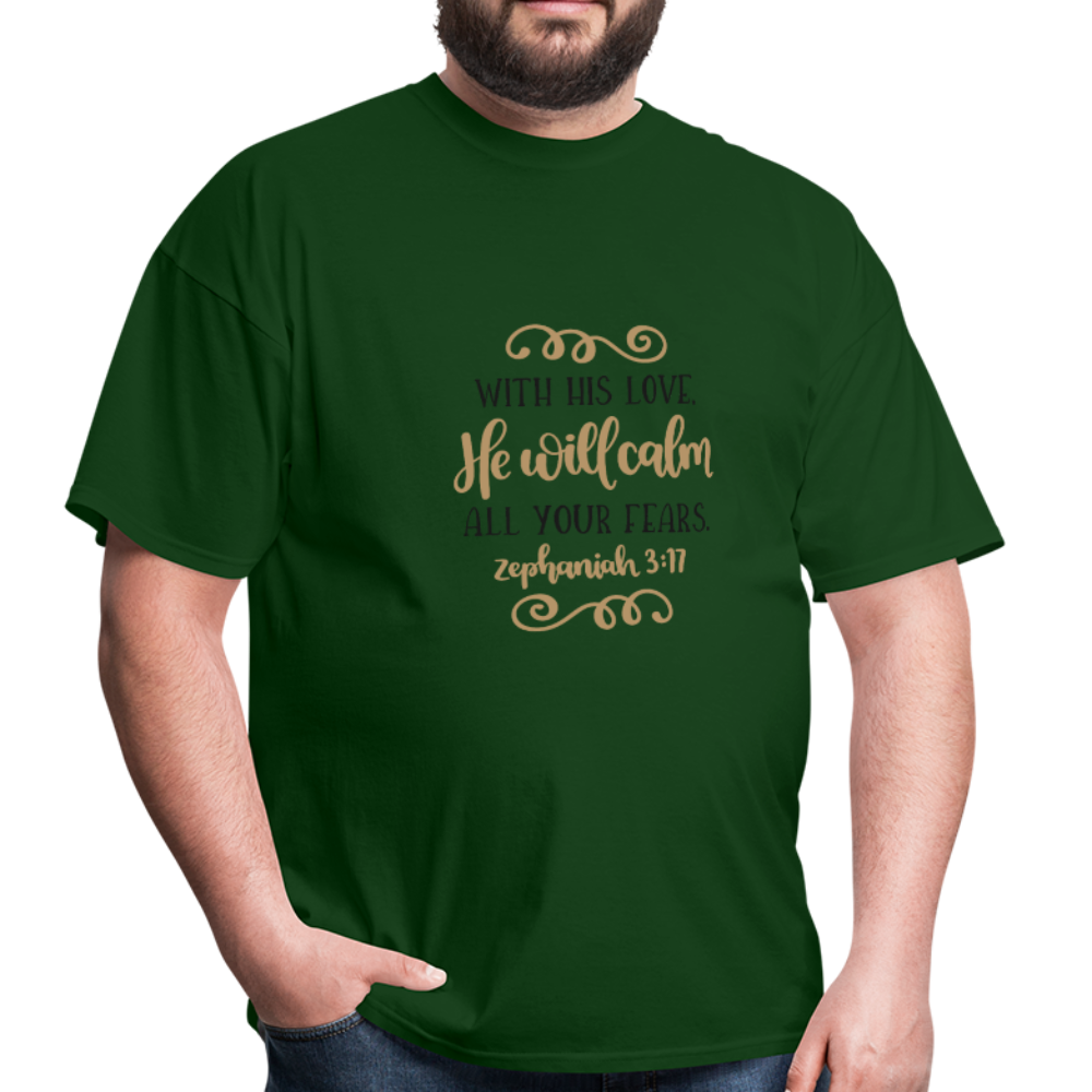 Zephaniah 3:17 - Men's T-Shirt - forest green