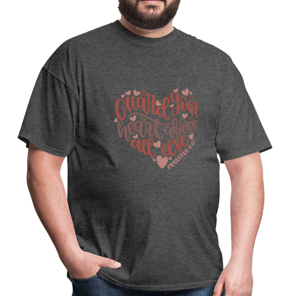 Proverbs 4:23 - Men's T-Shirt - heather black