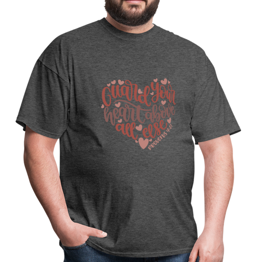 Proverbs 4:23 - Men's T-Shirt - heather black