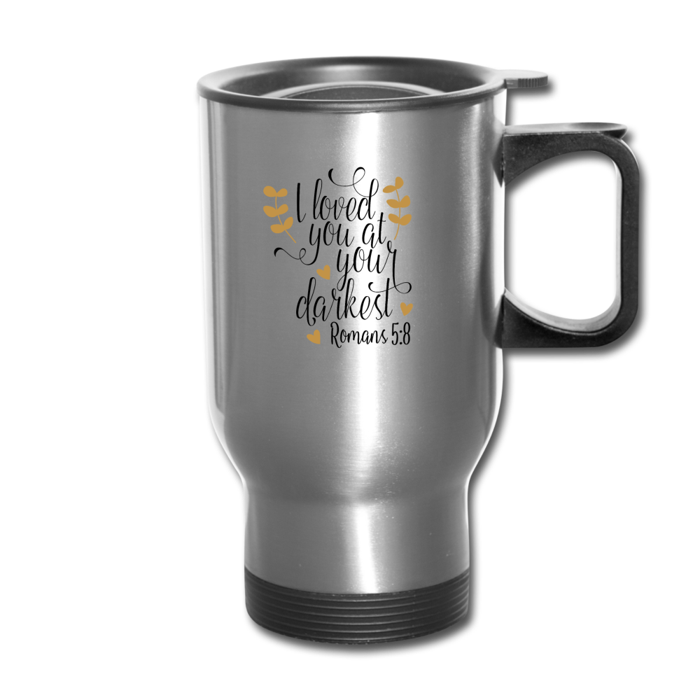 Romans 5:8 - Travel Mug - silver