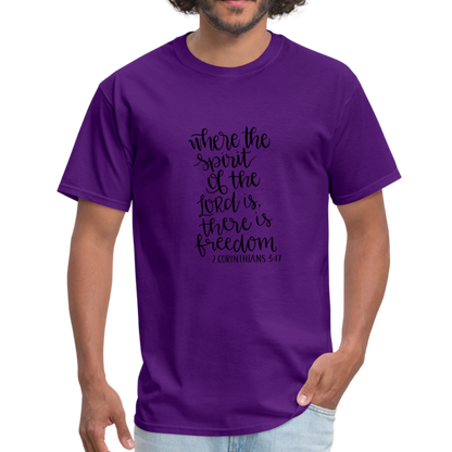2 Corinthians 3:17 - Men's T-Shirt - purple