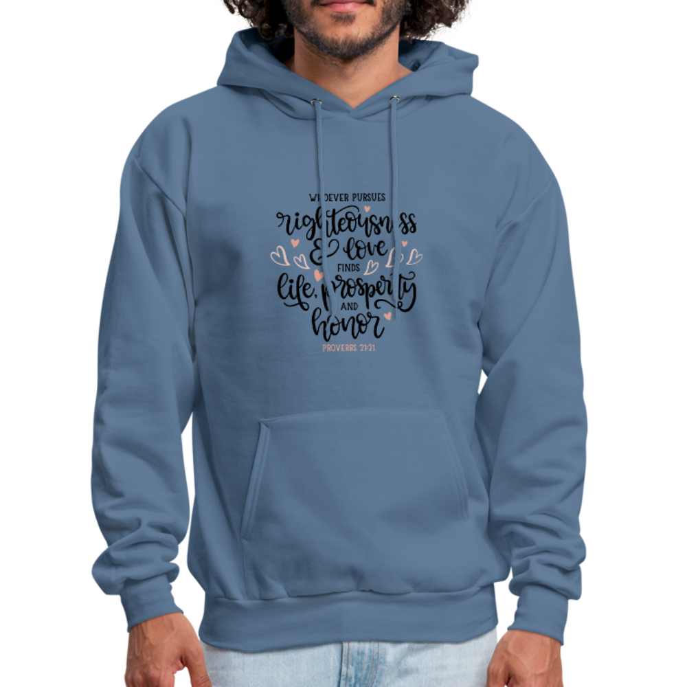 Proverbs 21:21 - Men's Hoodie - denim blue