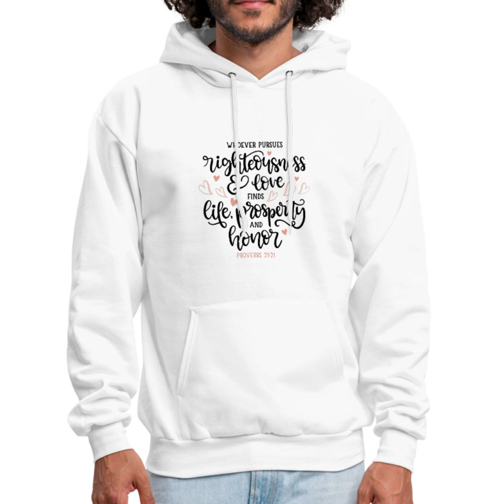 Proverbs 21:21 - Men's Hoodie - white
