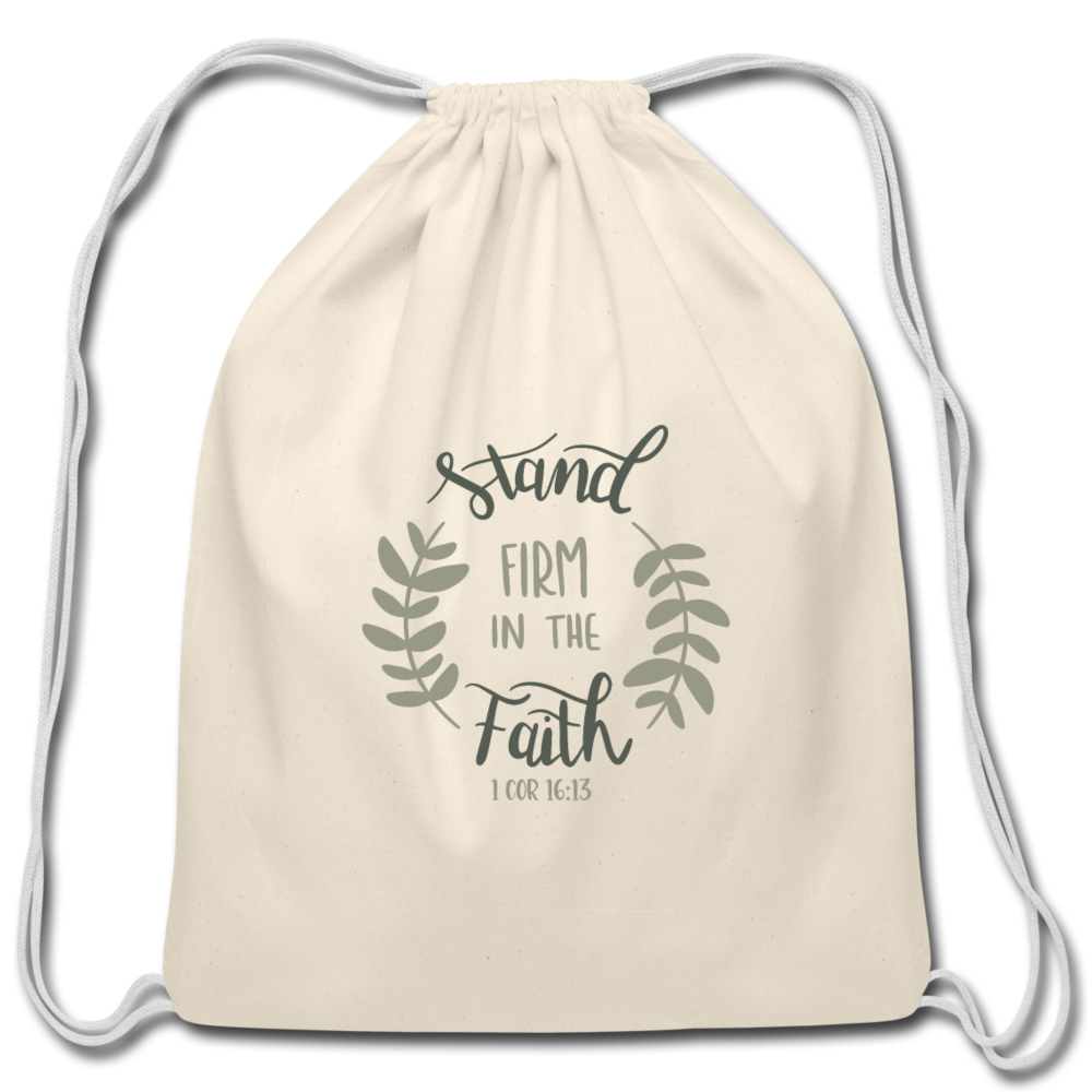 1 Corinthians 16:13 - Cotton Drawstring Bag - natural